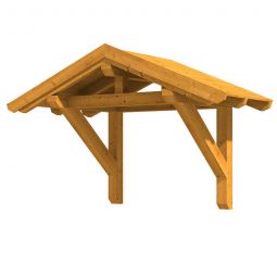 Skan Holz Vordach Siegen Dach Eiche Hell Satteldach aus nordischer Fichte, überdachte Fläche 247x114 cm, keilverzinktes und endlos verleimtes Massivholz