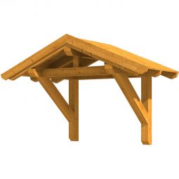 Skan Holz Vordach Siegen Dach Eiche Hell Satteldach aus nordischer Fichte, überdachte Fläche 247x114 cm, keilverzinktes und endlos verleimtes Massivholz