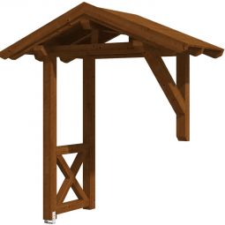 Skan Holz Vordach Siegen Dach mit Seitenteil Nussbaum Satteldach mit Seitenteil aus nordischer Fichte, überdachte Fläche 247x116 cm, keilverzinktes und endlos verleimtes Massivholz