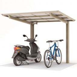 XIMAX Aluminium Carport Smart-Port Edelstahl Optik Unterstand 209,6x253,4 cm, kleiner Carport für Fahrräder, Roller und Motorräder
