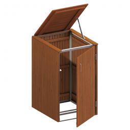 Binto Mülltonnenbox für 1 Behälter, Hartholz Mülltonnenverkleidung für Behälter bis max. 240 Liter