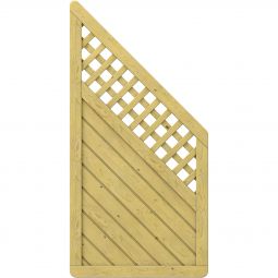 TraumGarten Sichtschutzzaun GADA Holz Anschluss mit Gitter massives, kleinastiges Fichtenholz (kdi), hohe Stabilität, 89x179 auf 89 cm