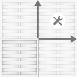TraumGarten Sichtschutzzaun LONGLIFE ROMO Selbstbau-Element weiß wetterbeständiger Fenster-Kunststoff, klassisches Flechtzaun Design, in Höhe und Breite kürzbar
