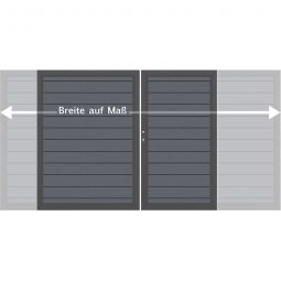 TraumGarten Doppeltor auf Maß Sichtschutzzaun SYSTEM WPC CLASSIC Anthrazit Konfigurieren Sie Ihr Tor selbst: Farbe, Öffnungsrichtung, Breite und Höhe