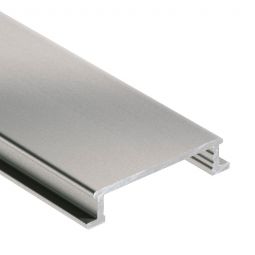 Schlüter-DESIGNLINE AT Dekoprofil Aluminium Titan matt eloxiert, 25mm breit Länge 2,5m, für eine stilvolle Gestaltung von Wandbelägen, geeignet für Fliesenstärken ab 6mm
