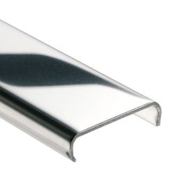 Schlüter-DESIGNLINE E Dekoprofil Edelstahl glänzend, 25mm breit Länge 2,5m, für eine stilvolle Gestaltung von Wandbelägen, geeignet für Fliesenstärken ab 6mm