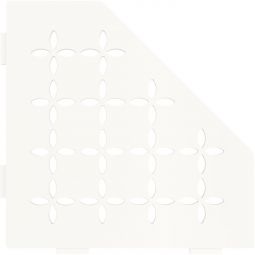 Schlüter-SHELF-E-S2 MBW FLORAL Alu strukturbeschichtet brillantweiß matt fünfeckige Ablage, 195x195 mm