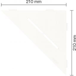 Schlüter-SHELF-E-S1 MBW PURE strukturbeschichtet brillantweiß matt dreieckige Ablage, 210x210 mm