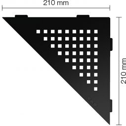 Schlüter-SHELF-E-S1 MGS SQUARE Alu strukturbeschichtet graphitschwarz matt dreieckige Ablage, 210x210 mm