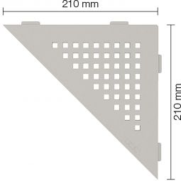 Schlüter-SHELF-E-S1 TSBG SQUARE Alu strukturbeschichtet beigegrau dreieckige Ablage, 210x210 mm