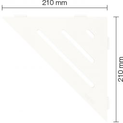 Schlüter-SHELF-E-S1 MBW Wave Alu strukturbeschichtet brillantweiß matt dreieckige Ablage, 210x210 mm