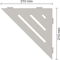 Schlüter-SHELF-E-S1 TSBG Wave Alu strukturbeschichtet beigegrau dreieckige Ablage, 210x210 mm