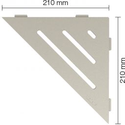 Schlüter-SHELF-E-S1 TSC Wave Alu strukturbeschichtet creme dreieckige Ablage, 210x210 mm