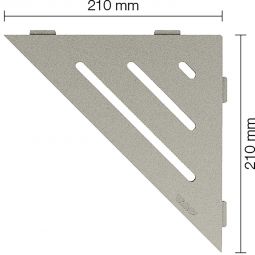 Schlüter-SHELF-E-S1 TSSG Wave Alu strukturbeschichtet steingrau dreieckige Ablage, 210x210 mm