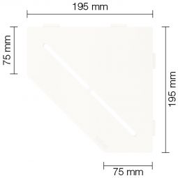 Schlüter-SHELF-E-S2 MBW PURE Alu strukturbeschichtet brillantweiß matt fünfeckige Ablage, 195x195 mm