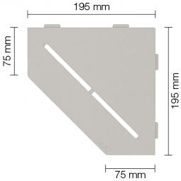 Schlüter-SHELF-E-S2 TSBG PURE Alu strukturbeschichtet beigegrau fünfeckige Ablage, 195x195 mm