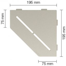 Schlüter-SHELF-E-S2 TSC PURE Alu strukturbeschichtet creme fünfeckige Ablage, 195x195 mm