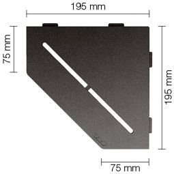 Schlüter-SHELF-E-S2 TSDA PURE Alu strukturbeschichtet dunkelanthrazit fünfeckige Ablage, 195x195 mm