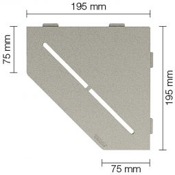 Schlüter-SHELF-E-S2 TSSG PURE Alu strukturbeschichtet steingrau fünfeckige Ablage, 195x195 mm