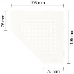 Schlüter-SHELF-E-S2 MBW SQUARE Alu strukturbeschichtet brillantweiß matt fünfeckige Ablage, 195x195 mm