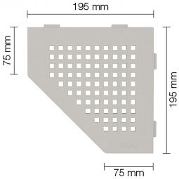Schlüter-SHELF-E-S2 TSBG SQUARE Alu strukturbeschichtet beigegrau fünfeckige Ablage, 195x195 mm