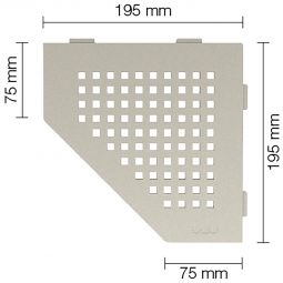 Schlüter-SHELF-E-S2 TSC SQUARE Alu strukturbeschichtet creme fünfeckige Ablage, 195x195 mm