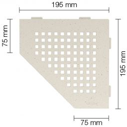 Schlüter-SHELF-E-S2 TSI SQUARE Alu strukturbeschichtet elfenbein fünfeckige Ablage, 195x195 mm