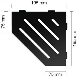 Schlüter-SHELF-E-S2 MGS WAVE  Alu strukturbeschichtet graphitschwarz matt fünfeckige Ablage, 195x195 mm