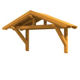 Skan Holz Vordach Stralsund Dach Eiche Hell Satteldach aus nordischem Fichtenholz, 289x114 cm, Konstruktionsvollholz mit soliden Zapfenlochverbindungen