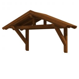 Skan Holz Vordach Stralsund Dach Nussbaum Satteldach aus nordischem Fichtenholz, 289x114 cm, Konstruktionsvollholz mit soliden Zapfenlochverbindungen