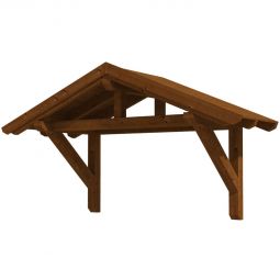 Skan Holz Vordach Stralsund Dach Nussbaum Satteldach aus nordischem Fichtenholz, 289x114 cm, Konstruktionsvollholz mit soliden Zapfenlochverbindungen