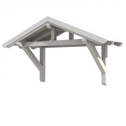 Skan Holz Vordach Stralsund Dach Weiß Satteldach aus nordischem Fichtenholz, 289x114 cm, Konstruktionsvollholz mit soliden Zapfenlochverbindungen