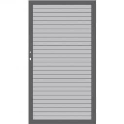 TraumGarten Sichtschutzzaun SYSTEM RHOMBUS Tor Silber Aluminiumrahmen 66x40 mm, Rhombusprofile, 98x180 cm, stabil, wartungsarm, DIN rechts oder links, inkl. Beschlagsatz
