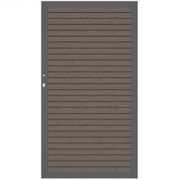 TraumGarten Sichtschutzzaun SYSTEM RHOMBUS Tor Vintage Oak Aluminiumrahmen 66x40 mm, Rhombusprofile, 98x180 cm, stabil, wartungsarm, DIN rechts oder links, inkl. Beschlagsatz