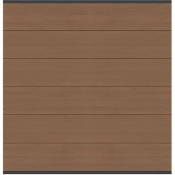 TraumGarten Sichtschutzzaun SYSTEM WPC XL Mandel, Leiste Anthrazit Sichtschutz Steckzaun Lamellenzaun 178x184 cm Zaunfeld mit 6 XL-WPC-Profilen & Alu-Leisten – glatt, kürzbar, UV-stabil & pflegeleicht