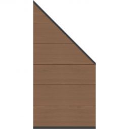 TraumGarten Sichtschutzzaun SYSTEM WPC XL Anschluss Mandel Sichtschutz Steckzaun Lamellenzaun 91x184/94 cm Anschluss mit 6 XL-WPC-Profilen & Alu-Leisten – für saubere Übergänge & Wandanschlüsse