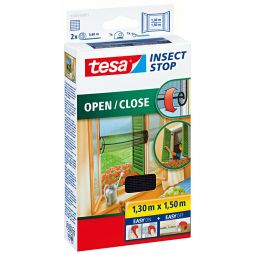 tesa Fliegengitter Insect Stop Comfort Insektenschutz mit Klettband, anthrazit, 130x150 cm