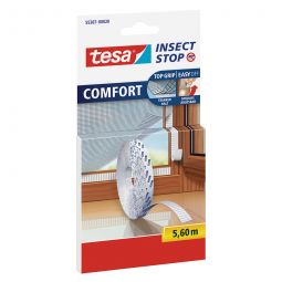 Tesa Fliegengitter Klettband-Ersatzrolle Insect Stop Comfort Insektenschutz mit Klettband, weiß, 560 cm