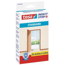 Tesa Fliegengitter Tür Insect Stop Standard Insektenschutz 120x220 cm, 2 Rollen/Pack
