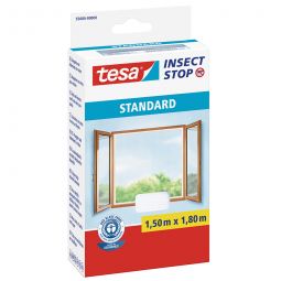 Tesa Fliegengitter Insect Stop Klett Insektenschutz Standard inkl. selbstklebendem Klettband, 150x180 cm