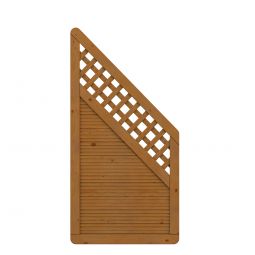 TraumGarten Sichtschutzzaun ARZAGO Holz Anschluss Braun verstärkter Rahmen, Lamellen glatt gehobelt, 90x179cm auf 90cm
