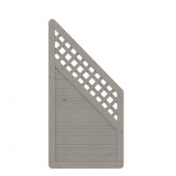 TraumGarten Sichtschutzzaun ARZAGO Holz Anschluss Grau verstärkter Rahmen, Lamellen glatt gehobelt, 90x179cm auf 90cm