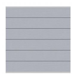 TraumGarten Sichtschutzzaun SYSTEM WPC XL Grau, Leiste Silber Maße (LxH): 178x183cm, Set aus 6 Einzelprofilen und 2 Abschlussleisten
