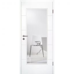 Kilsgaard Innentür mit Glas Typ 17/14 Weiß lackiert Zimmertür hell ähnlich RAL 9010 verschiedene Glasvarianten auswählbar