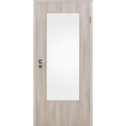 Kilsgaard Zimmertür mit Lichtausschnitt Eiche Sepia Lamikor Typ 43/LA Rundkante/Eckkante Widerstandsfähige CPL Oberfläche, Lichtbeständig, super pflegeleicht und äußerst kratz- und stoßfest