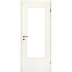Kilsgaard Zimmertür mit Lichtausschnitt/Glas Esche weiß Lamikor Typ 43/LA Rundkante Robuste CPL Oberfläche, naturähnliche Optik, besonders pflegeleicht, äußerst kratz- und stoßfest