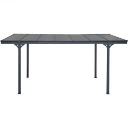 Ximax Aluminium Carport Eco Standard Anthrazit Einzelcarport mit hitzeabweisendem Dach und integrierter Regenrinne, Abmessung: 503x300x232 cm