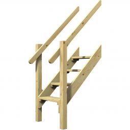 WINNETOO Treppe mit Geländer für Spielturm für Podesthöhe 150 cm, Stufenbreite 61 cm, Stufenstärke 40 mm