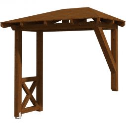 Skan Holz Vordach Wismar Dach mit Seitenteil Nussbaum Walmdach mit Seitenteil aus nordischer Fichte, 258x126 cm, endlos verleimtes und keilverzinktes Konstruktionsvollholz