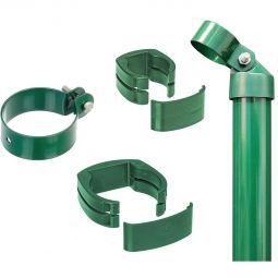 Alberts Zaunanschluss-Set für Wellengittertore an Fix-Clip Pro® grün 6 cm Torpfostendurchmesser